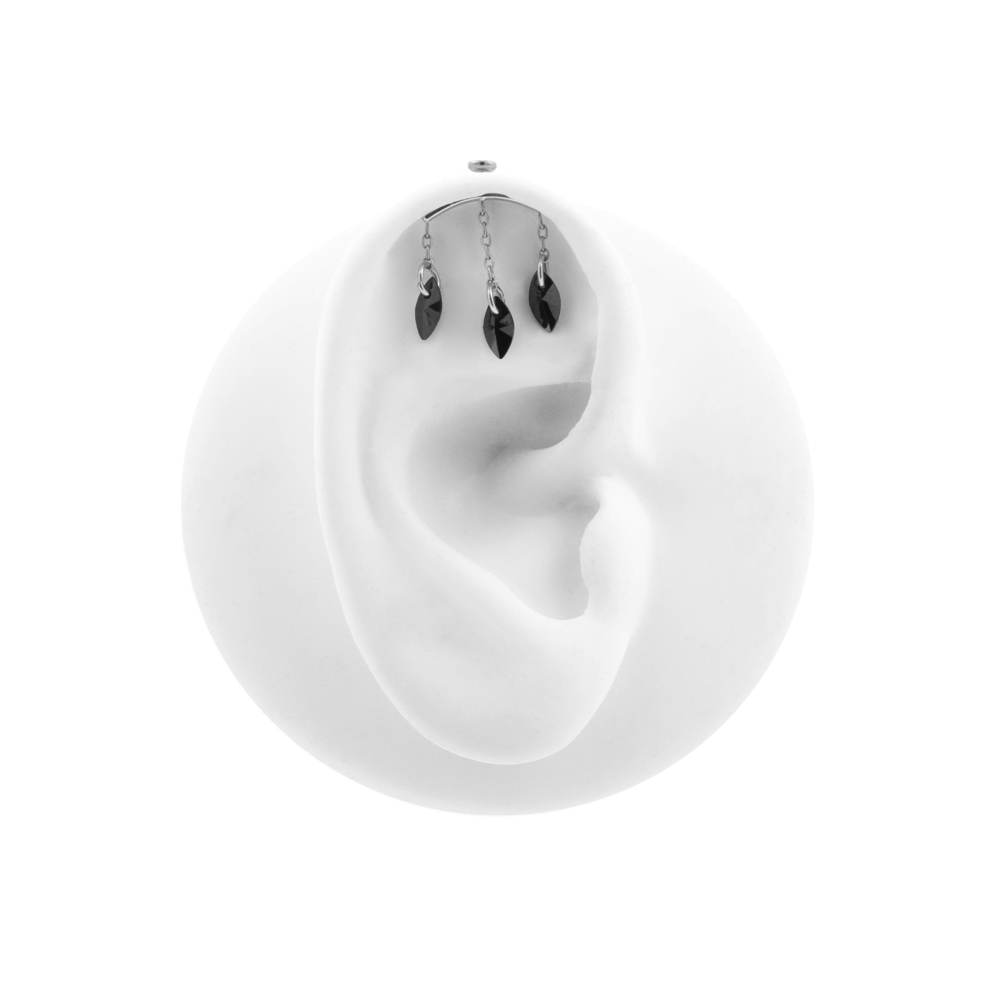 Titanium Vertical Helix Curve With Zirconia Silver