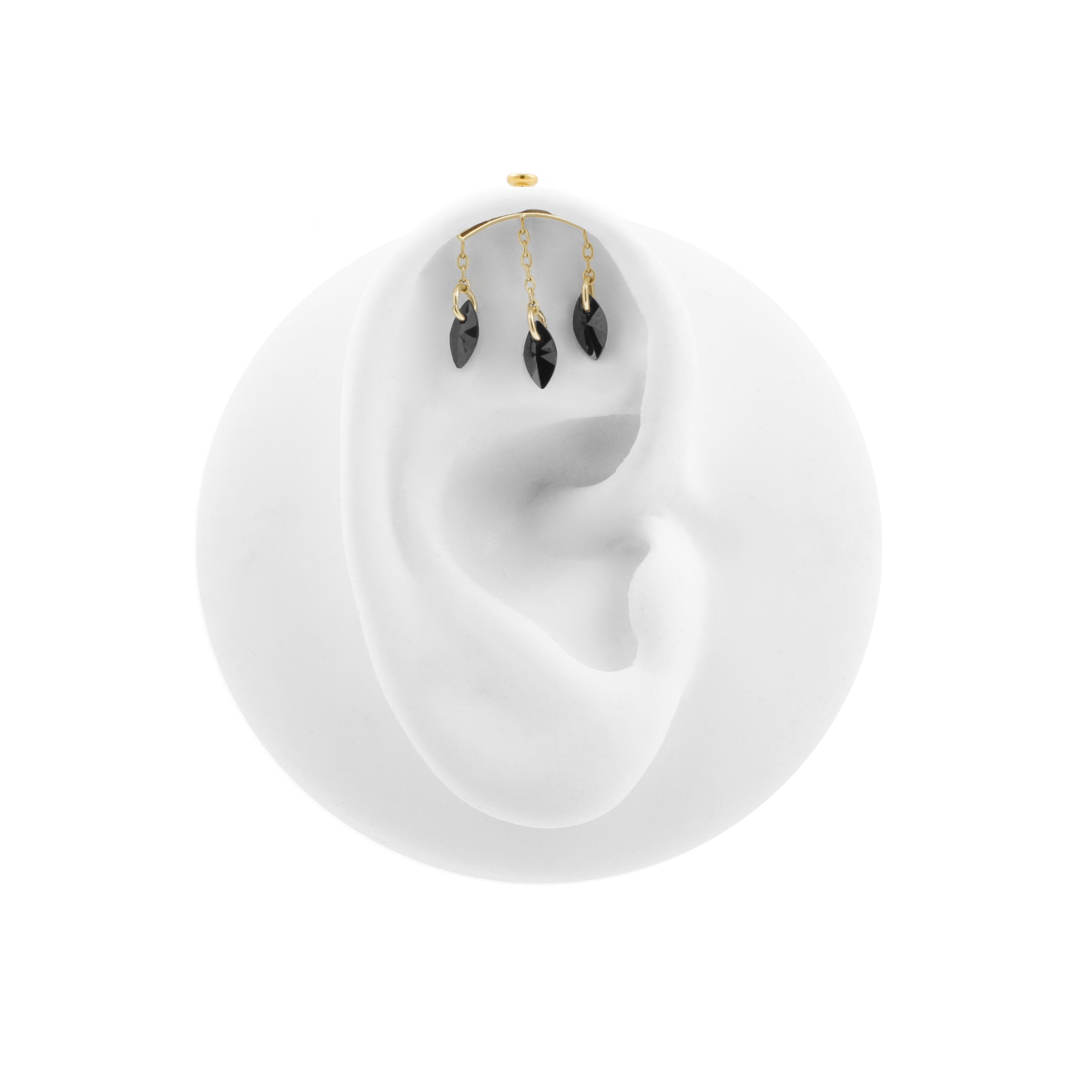 Titanium Vertical Helix Curve With Zirconia Gold