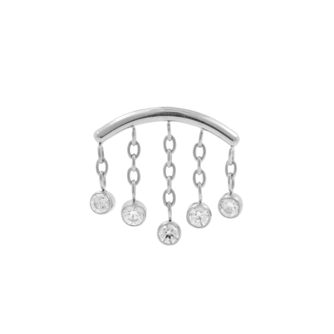Titanium Hidden Helix Curve With Zirconia Silver