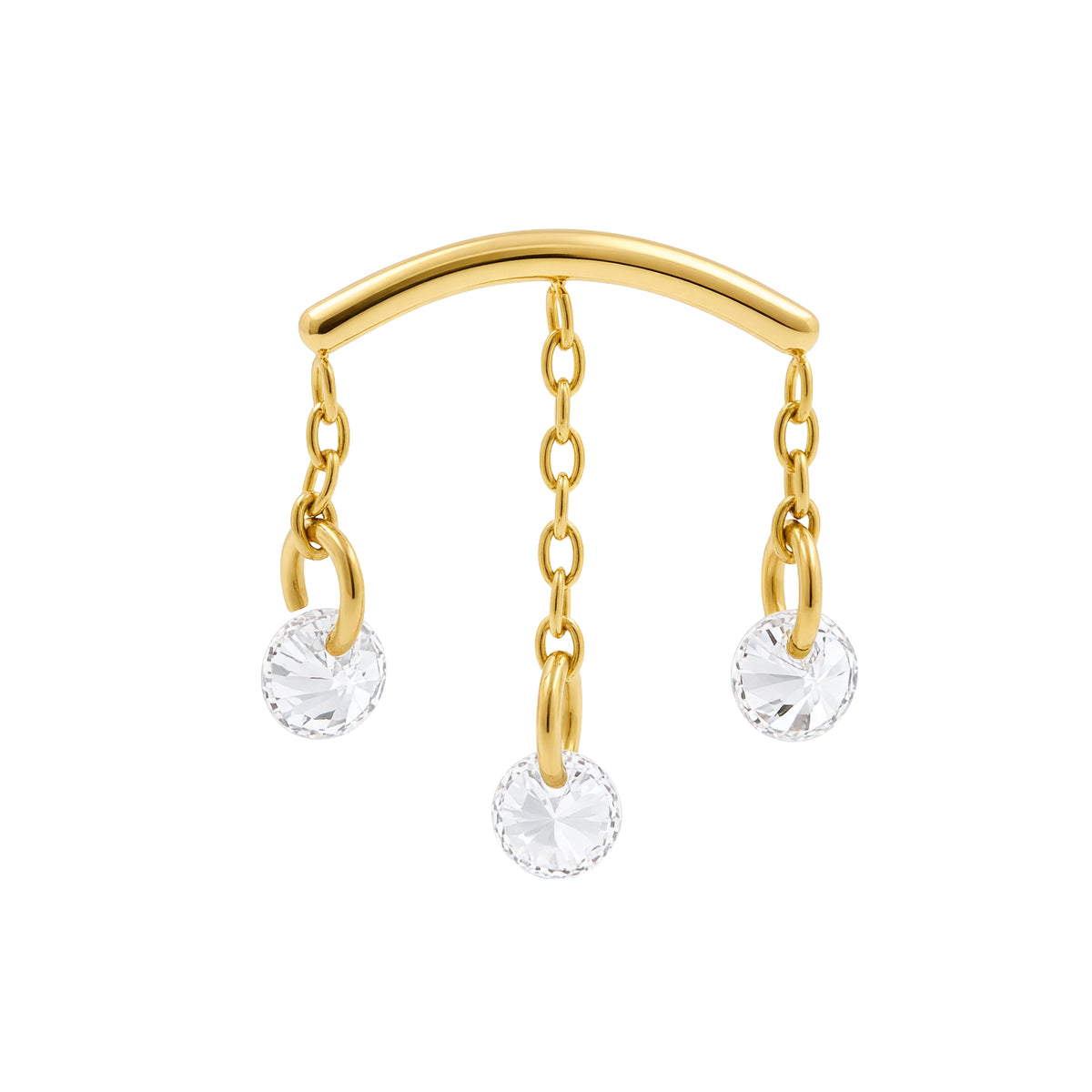 Titanium Hidden Helix Curve mit Zirkonia Gold
