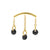 Titanium Hidden Helix Curve Met Zirkonia Goud