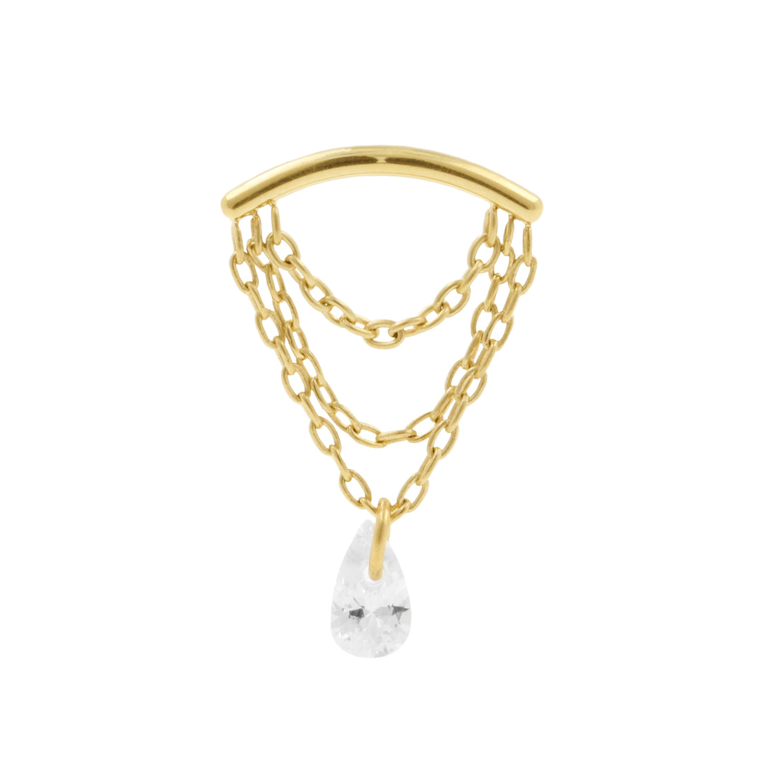 Titanium Hidden Helix Curve With Zirconia Gold