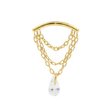 Titan Helix-Curve mit verstecktem Zirkonia Gold