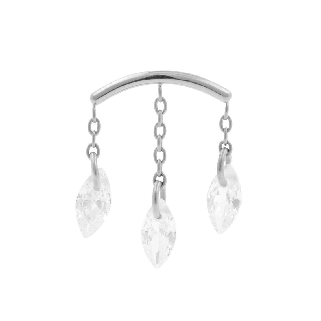 Titanium Hidden Helix Curve Met Zirkonia Zilver