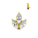 Chirurgischer Stahl Marquise Zirkonia Cluster Gold