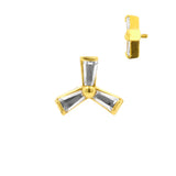 Chirurgischer Stahl Zirkonia Windmühle Gold