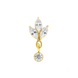 Chirurgischer Stahl Zirkonia Marquise mit Anhänger Gold