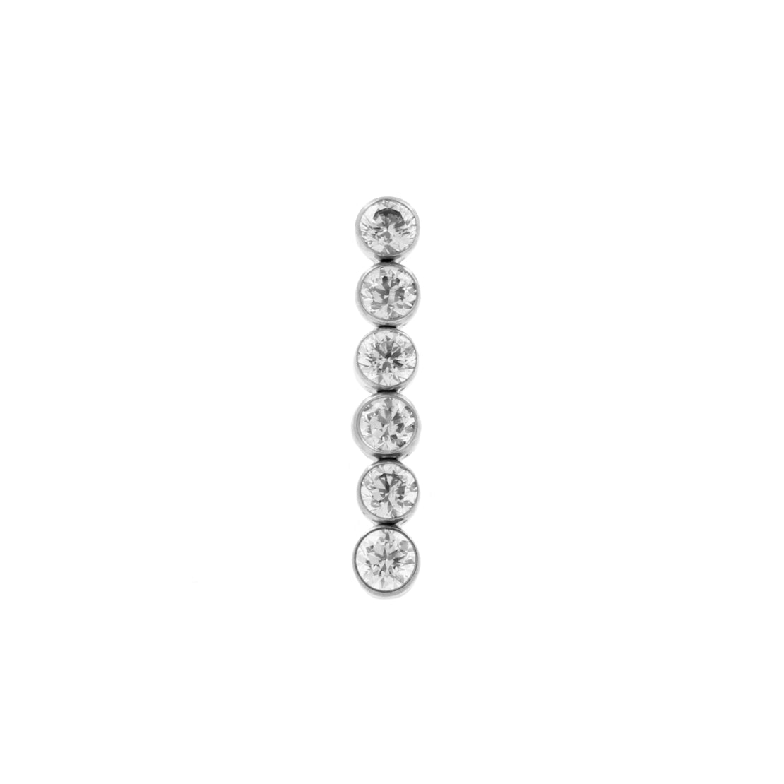Titanium Cluster - 6 Zirkonia's Clear