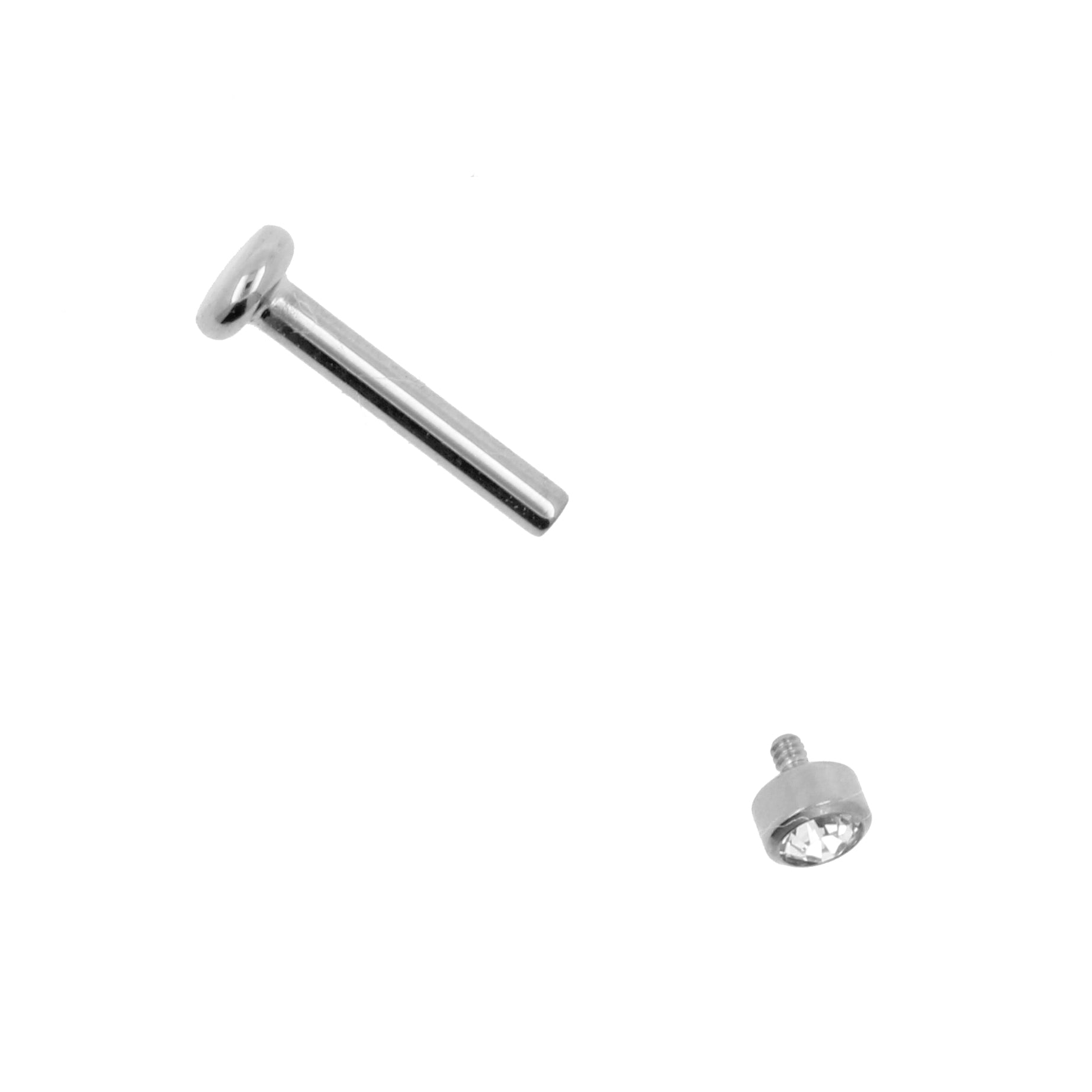 Titanium Labret Met 2,5mm Jewelled Disc Clear