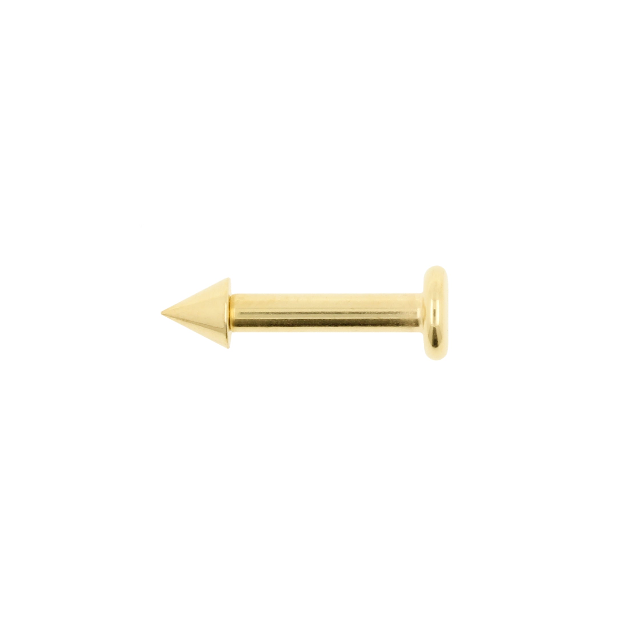 Titanium Flatback Stud With Spike Gold