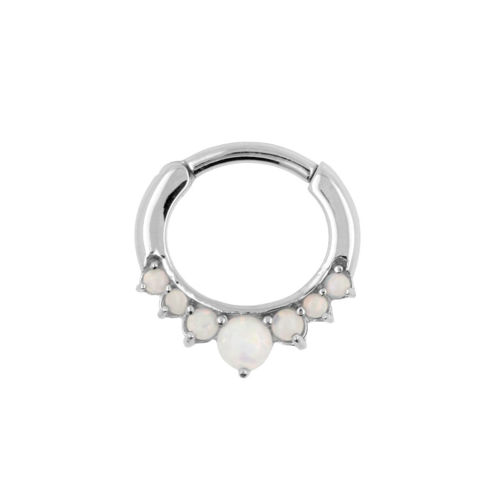 Chirurgisch Stalen Opaal Princess Ring White Opal