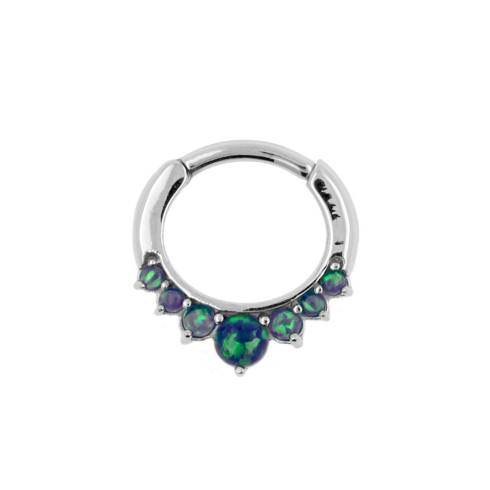Chirurgisch Stalen Opaal Princess Ring Black Opal