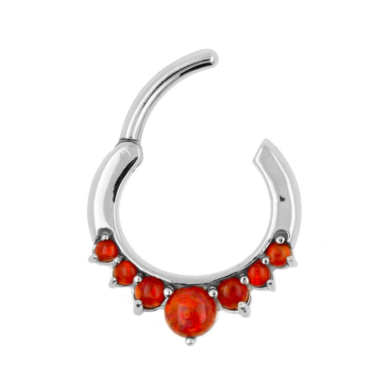 Chirurgisch Stalen Opaal Princess Ring Red Opal
