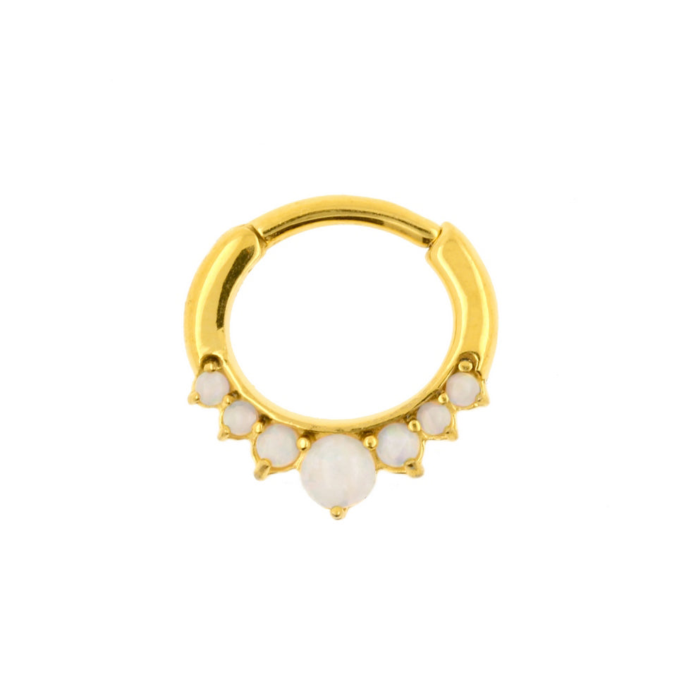Chirurgisch Stalen Opaal Princess Ring White Opal