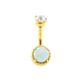 Chirurgischer Stahl Opal Zirkonia - Rook Piercing Weißer Opal