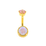 Chirurgischer Stahl Opal Zirkonia - Rook Piercing Pink Opal
