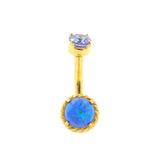 Chirurgisch Stahl Opal Zirkonia - Rook-Piercing Saphirblau Opal