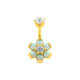 Chirurgenstahl Opal Zirkonia Blume – Rook Piercing Light Green Opal