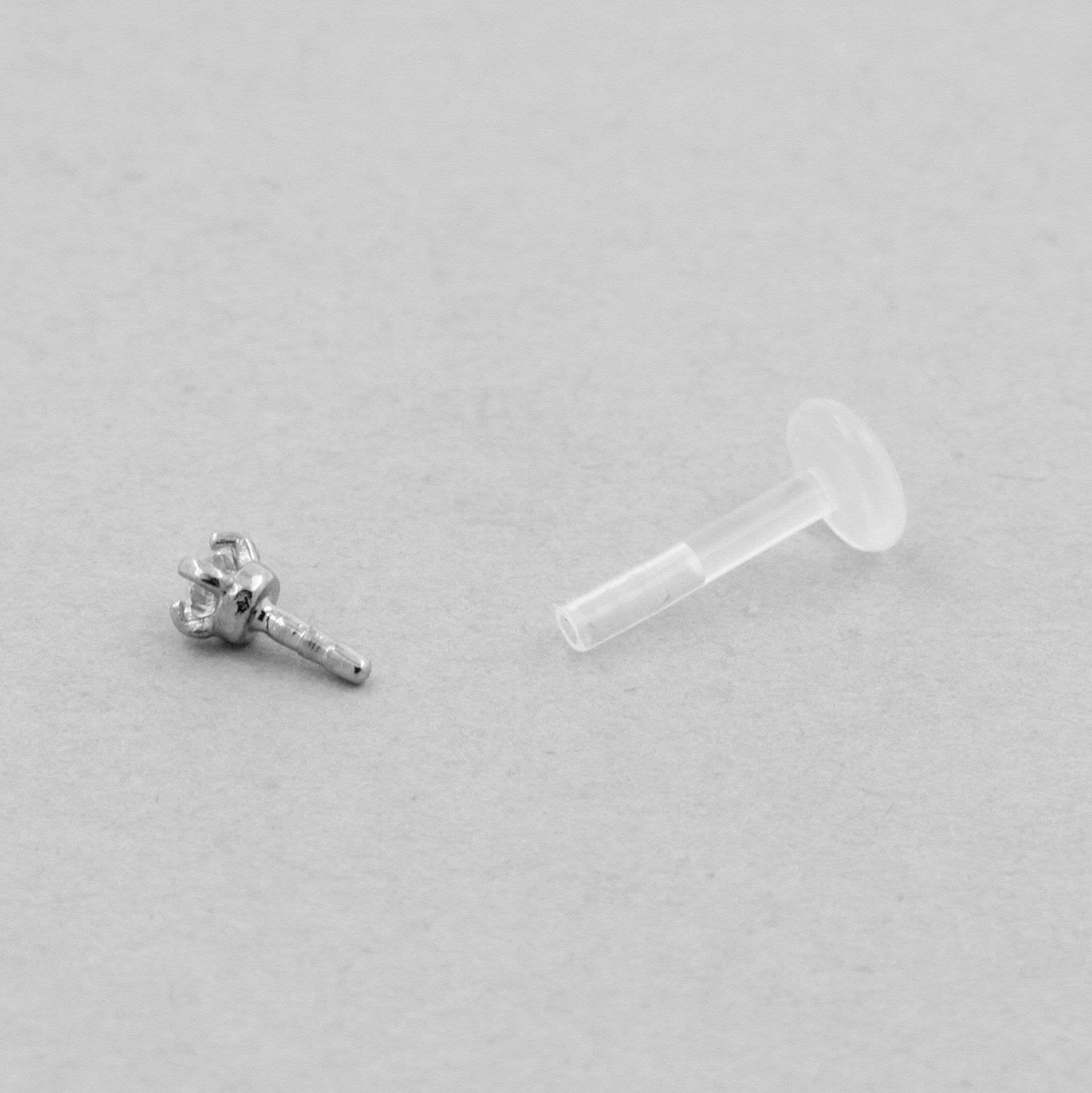 Bioplast Jewelled Labret - 2mm Zirkonia