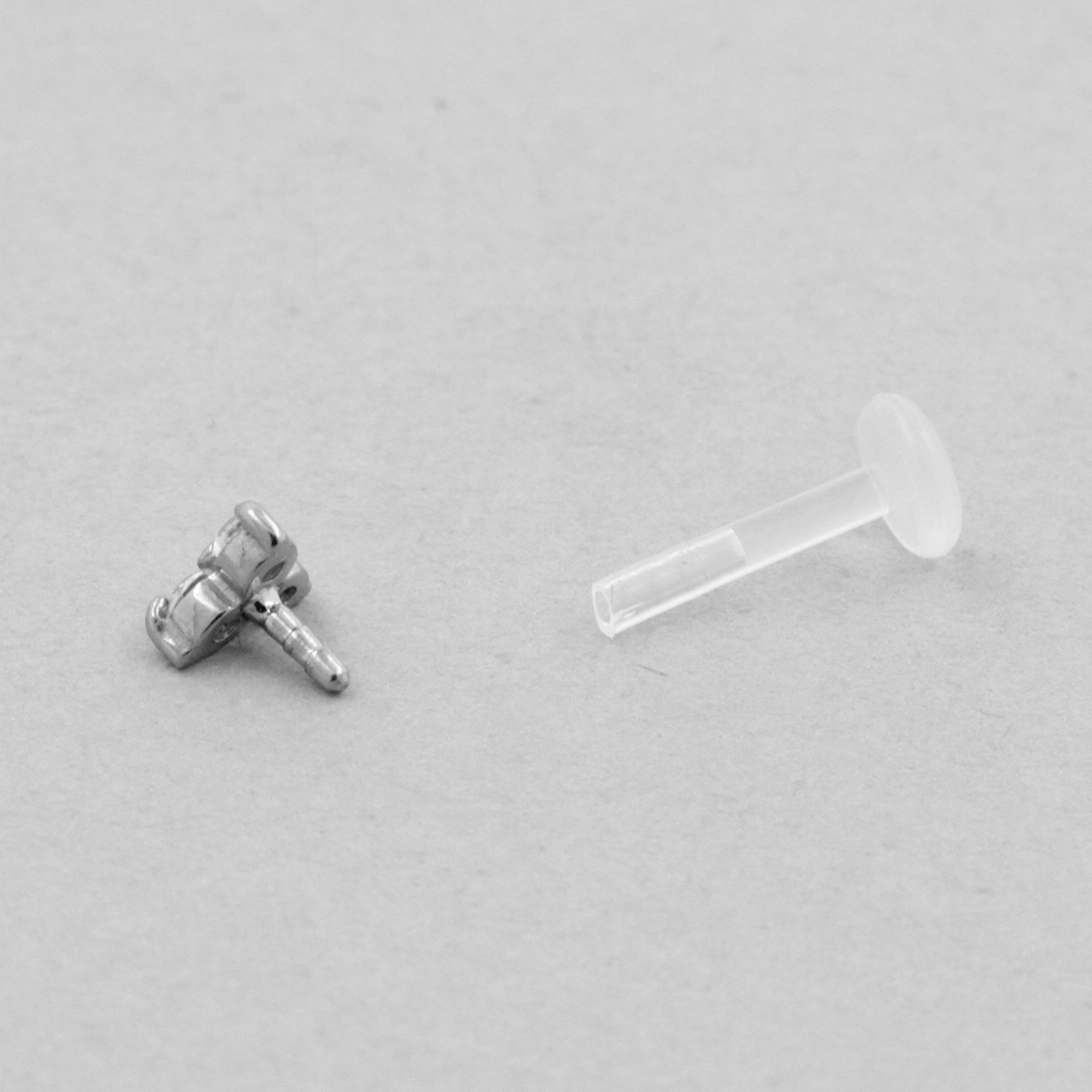 Bioplast Jewelled Labret - 4,0mm Trinity Zirkonia