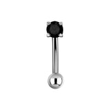 Titanium Zirkonia Nasenpiercing Silber