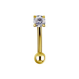 Titanium Zirkonia Nasenpiercing Gold