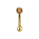 Titanium Zirkonia Rauch Piercing Gold