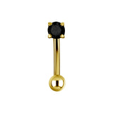 Titanium Zirkonia Rauch Piercing Gold