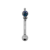 Titanium Zirkonia Cluster Rook Piercing Royalblau