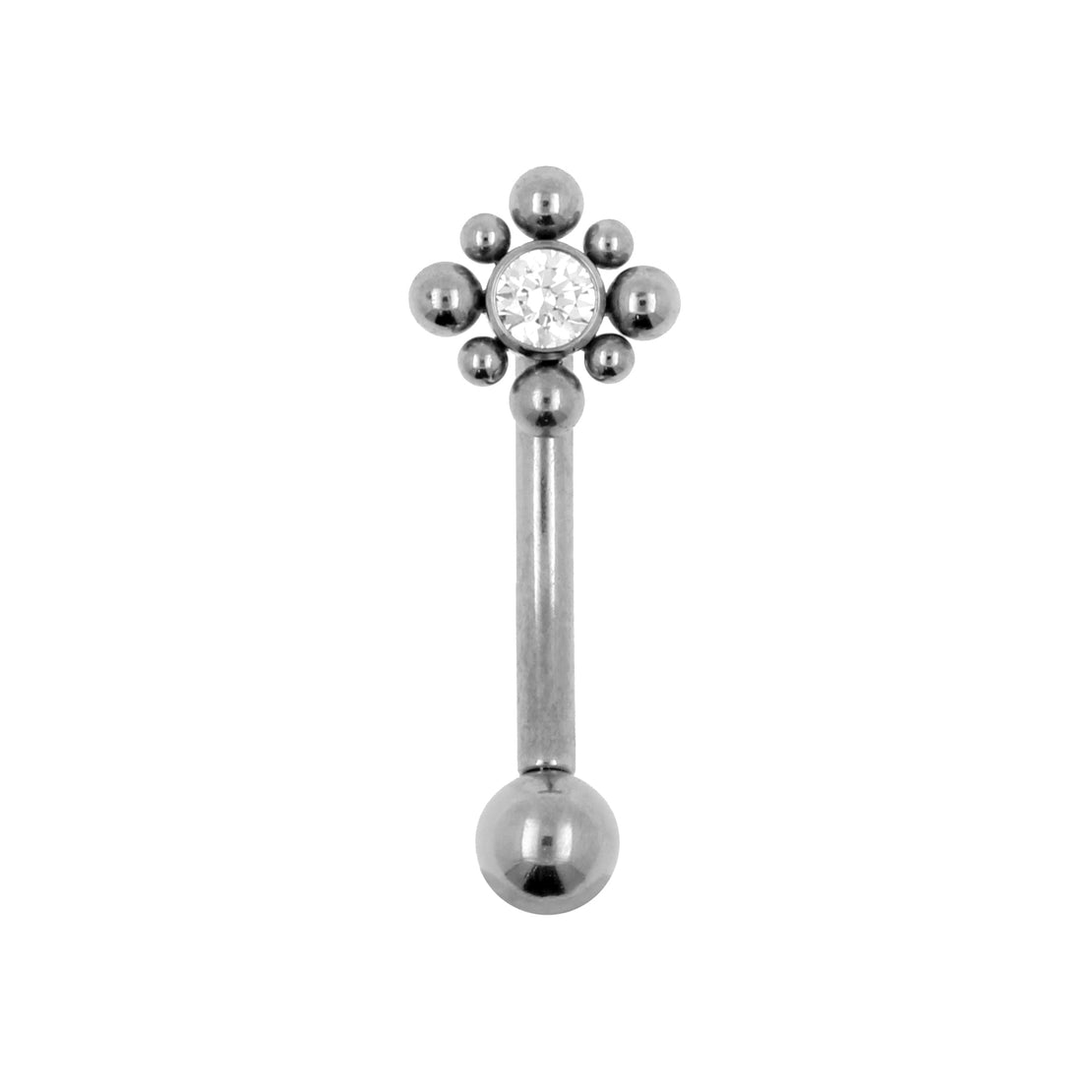 Titanium Zirconia Cluster Rook Piercing Clear