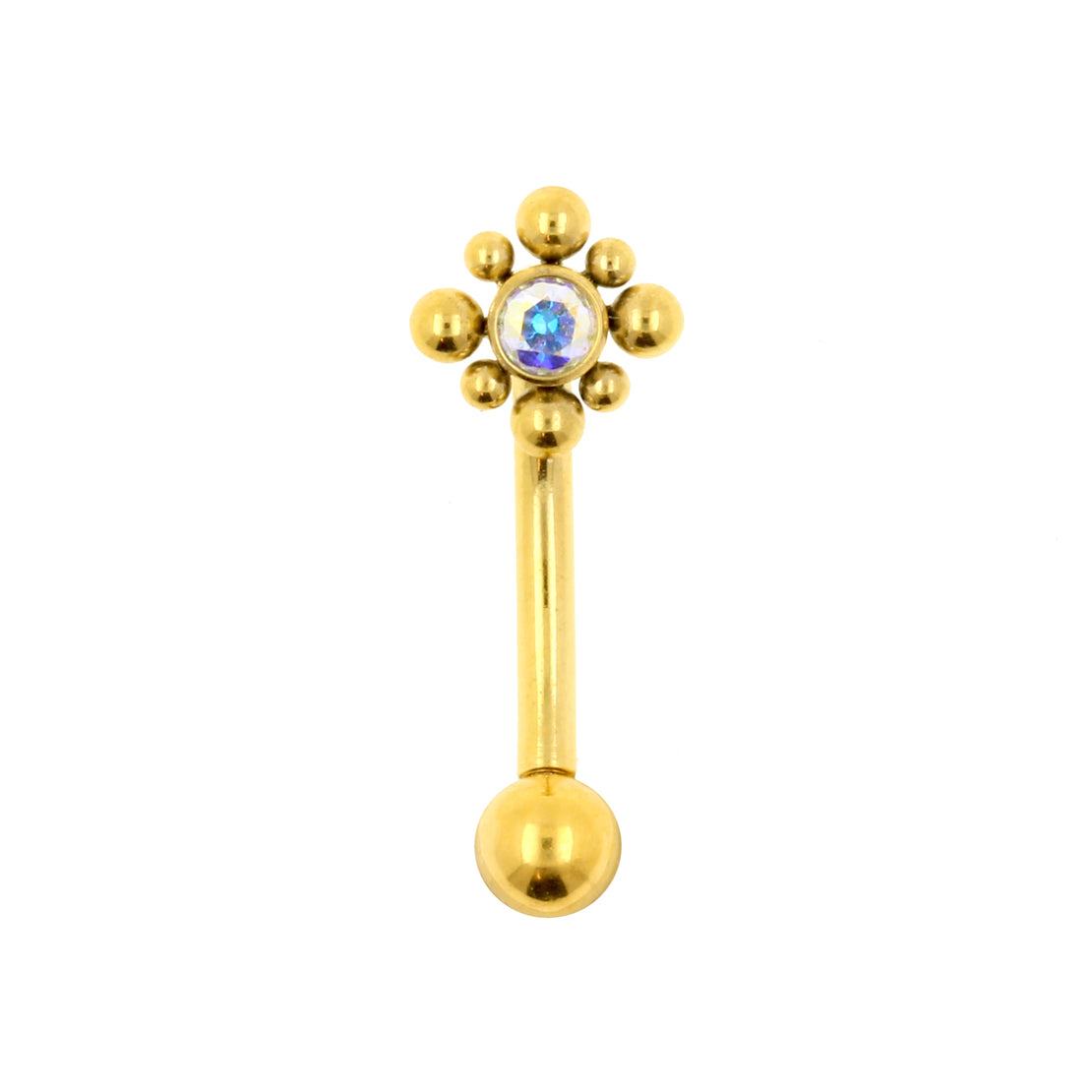 Titanium Zircona Cluster Rook Piercing Crystal AB