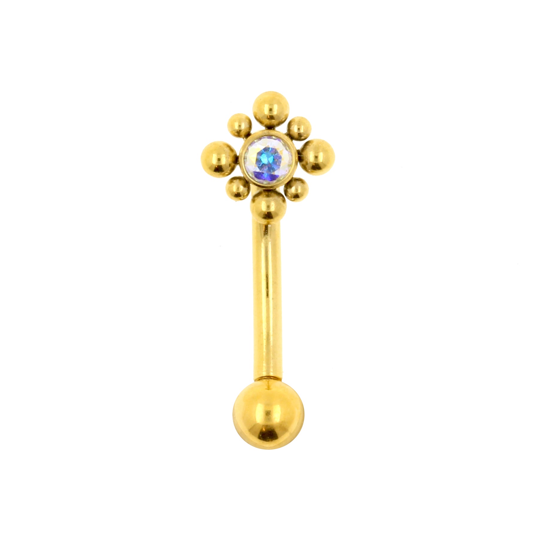 Titanium Zircona Cluster Rook Piercing Crystal AB