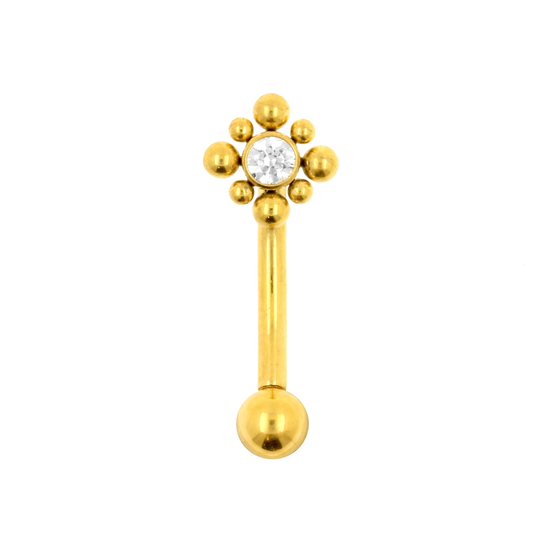 Titanium Zirconia Cluster Rook Piercing Clear
