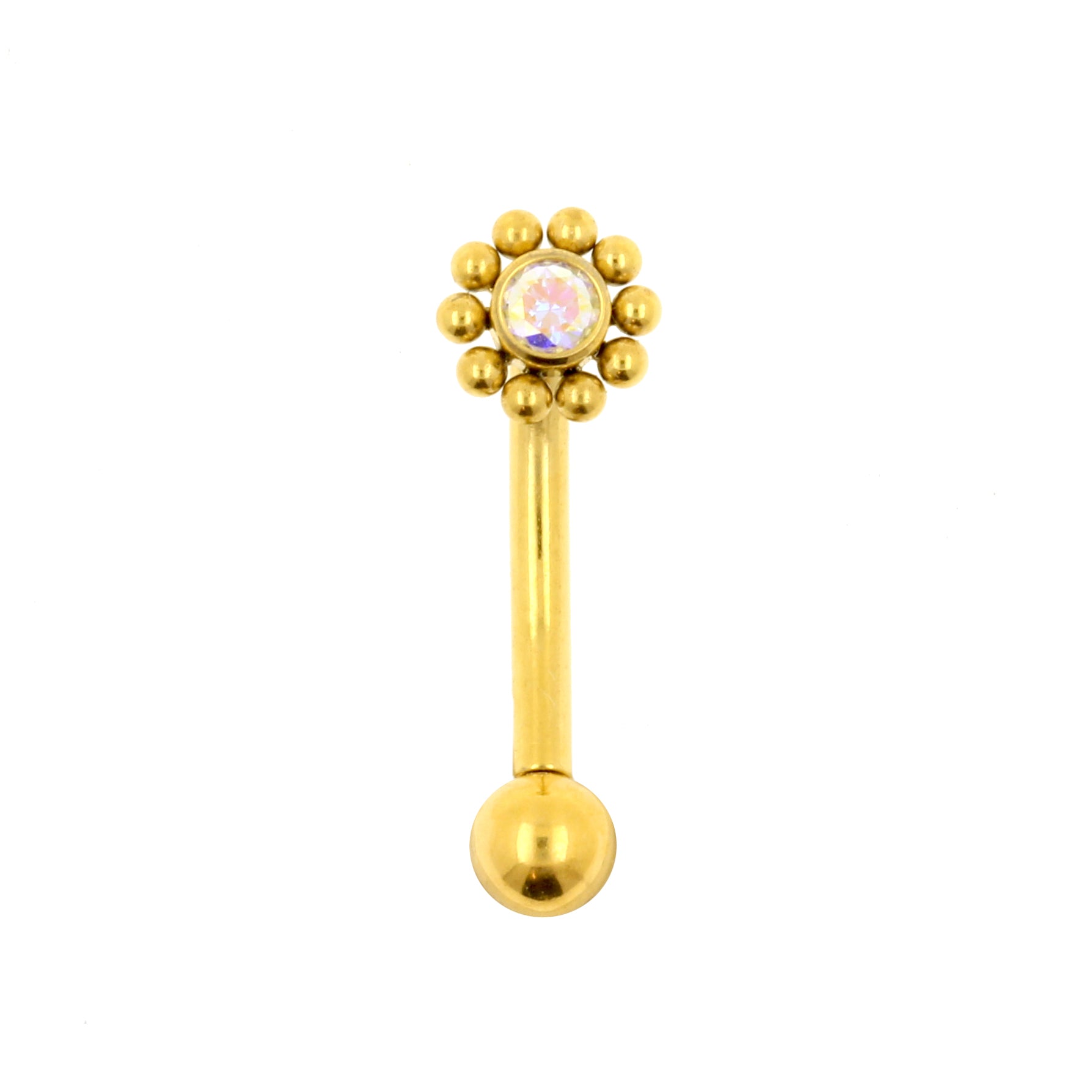 Titanium Zircona Cluster Rook Piercing Crystal AB
