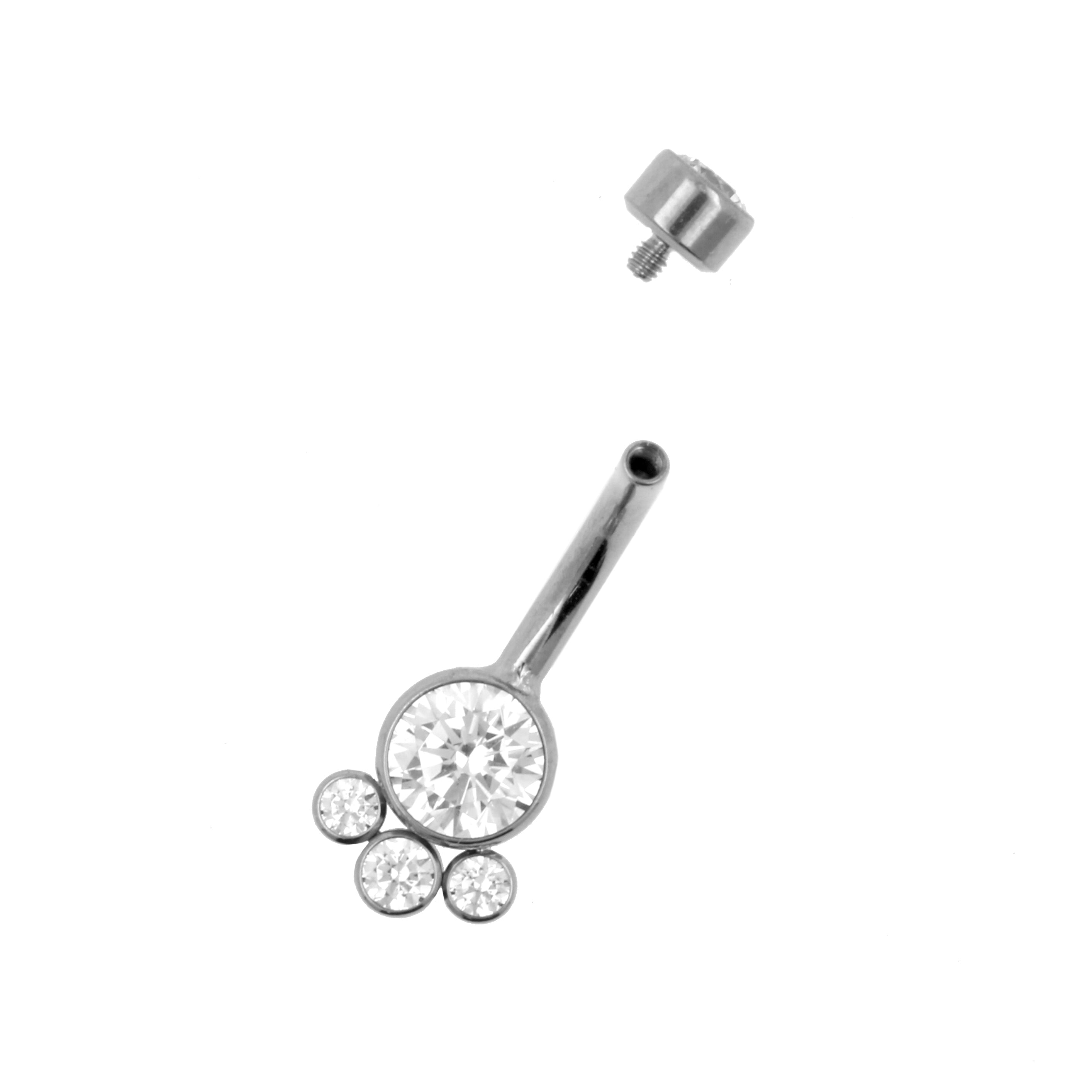 Titanium Zirkonia Cluster Navelpiercing Clear