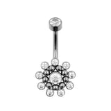Titanium Zirkonia Cluster Bauchnabelpiercing Klar