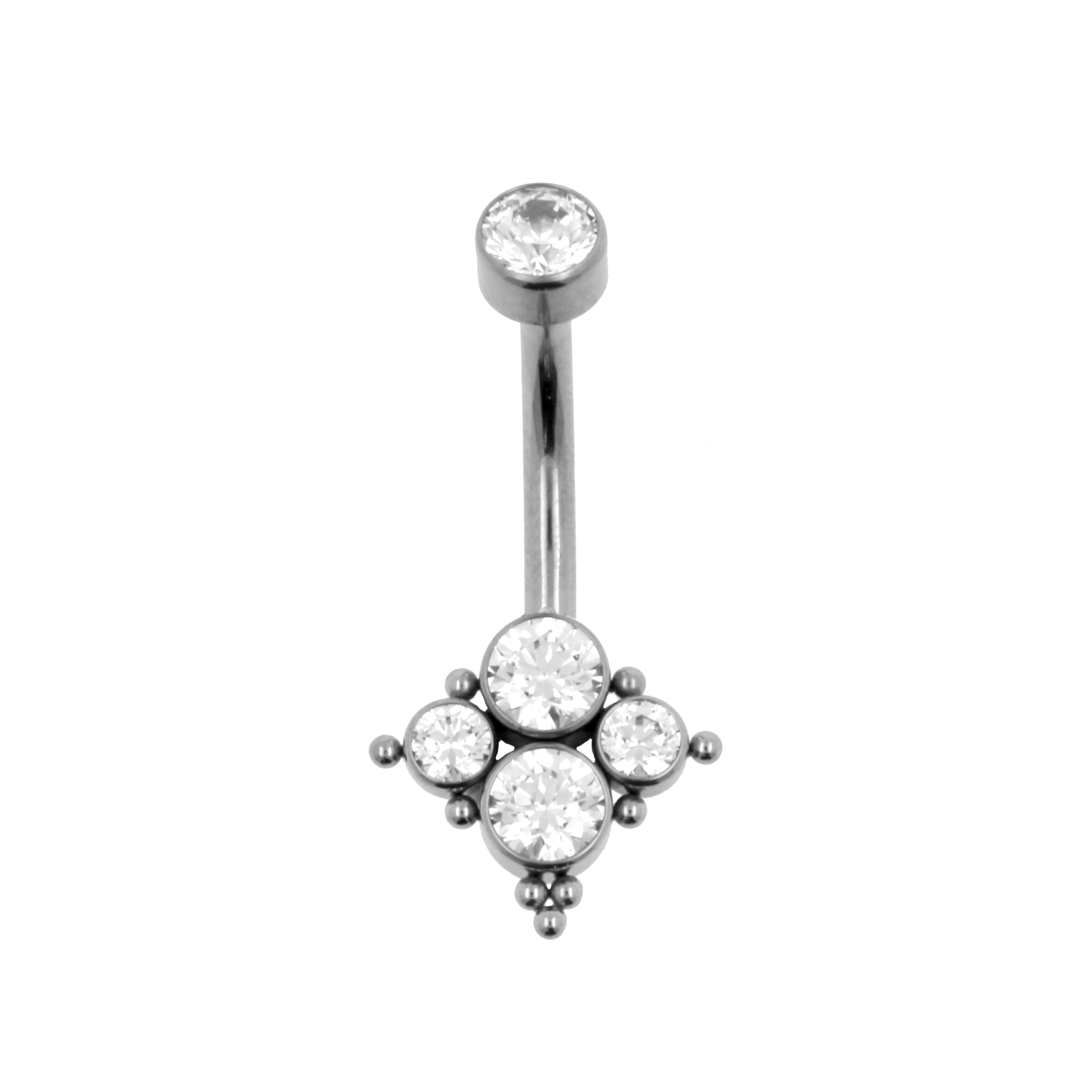 Titanium Zirkonia Cluster Navelpiercing Clear