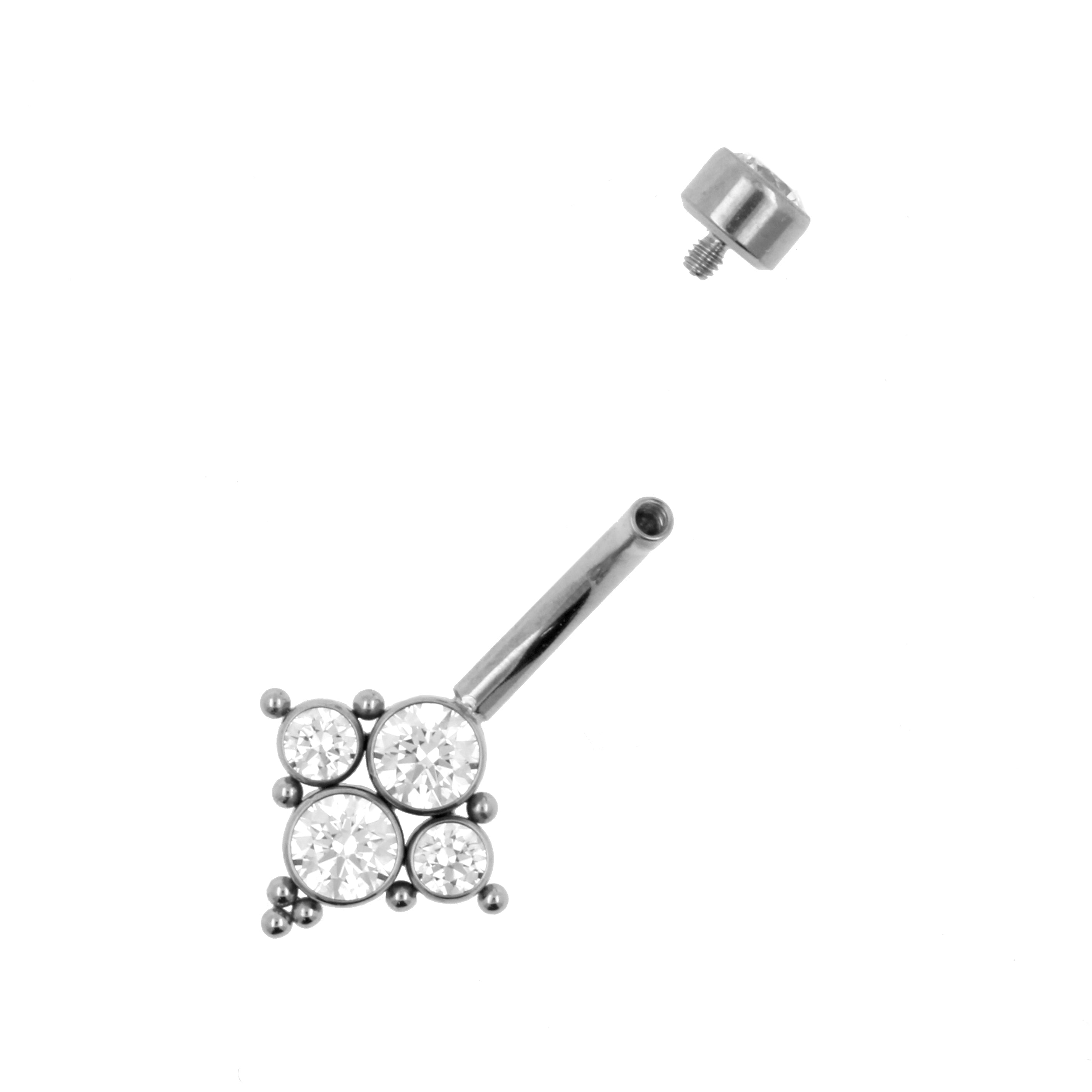 Titanium Zirkonia Cluster Navelpiercing Clear