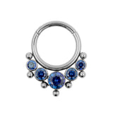 Titanium Zirkonia Cluster Click Ring Royalblau