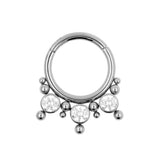 Titan Zirkonia Cluster Click Ring Klar