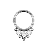 Titan Zirkonia Cluster Click Ring Klar