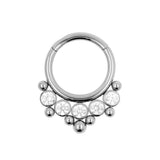 Titan Zirkonia Cluster Click Ring Klar