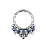 Titanium Zirkonia Cluster Click Ring Royalblau