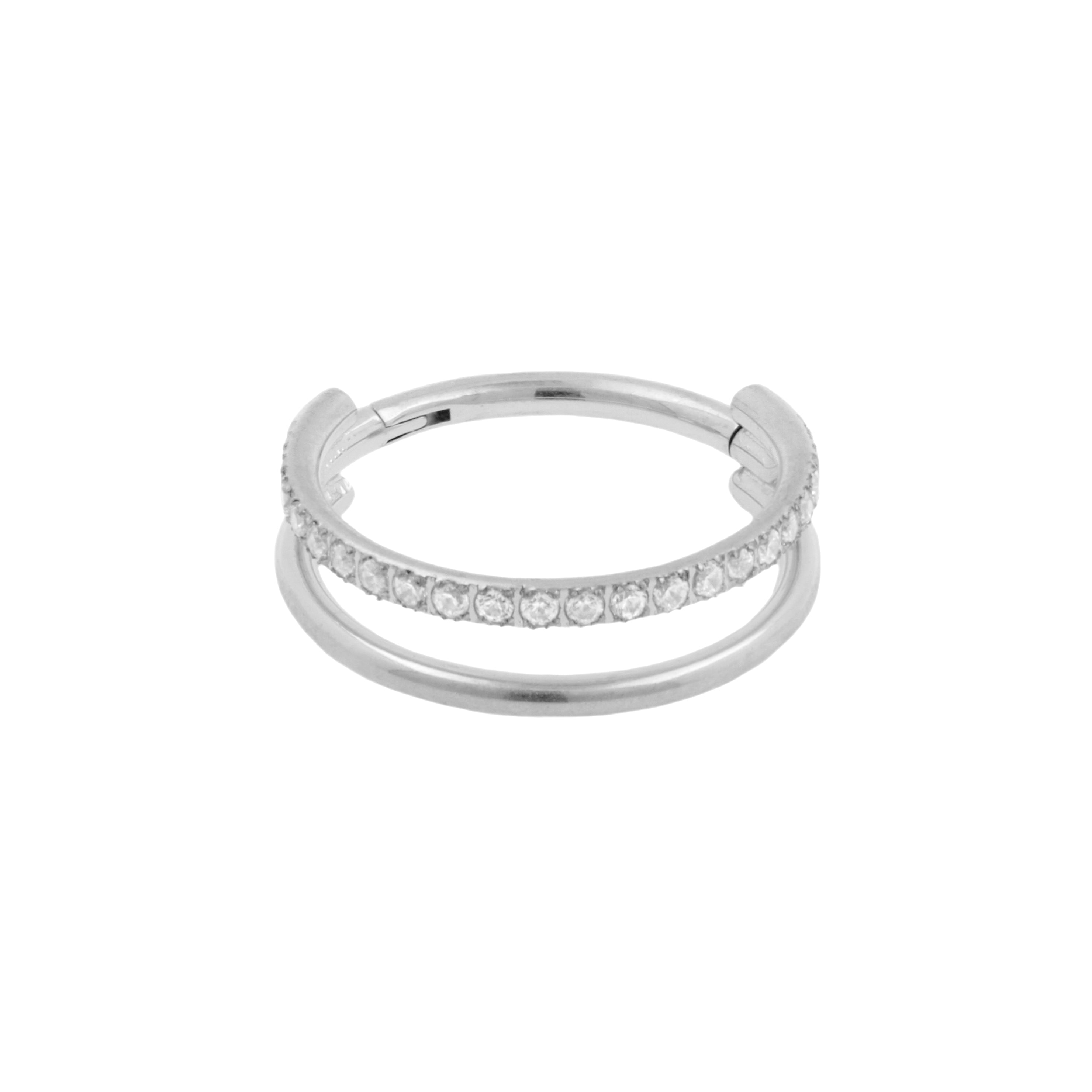 Titanium Double Click Ring Silver