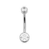 Titanium-Bauchnabelpiercing mit klarem Zirkonia