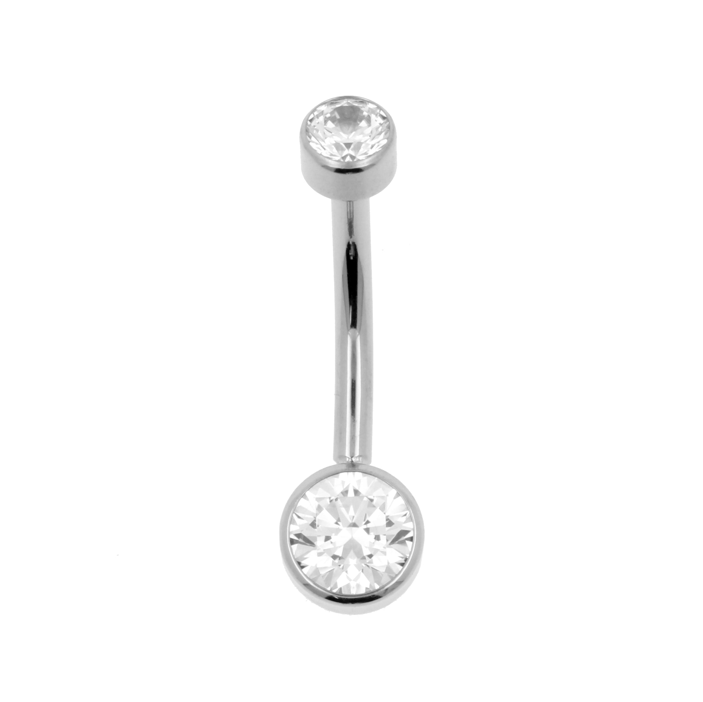 Titanium Navelpiercing Met Zirkonia Clear