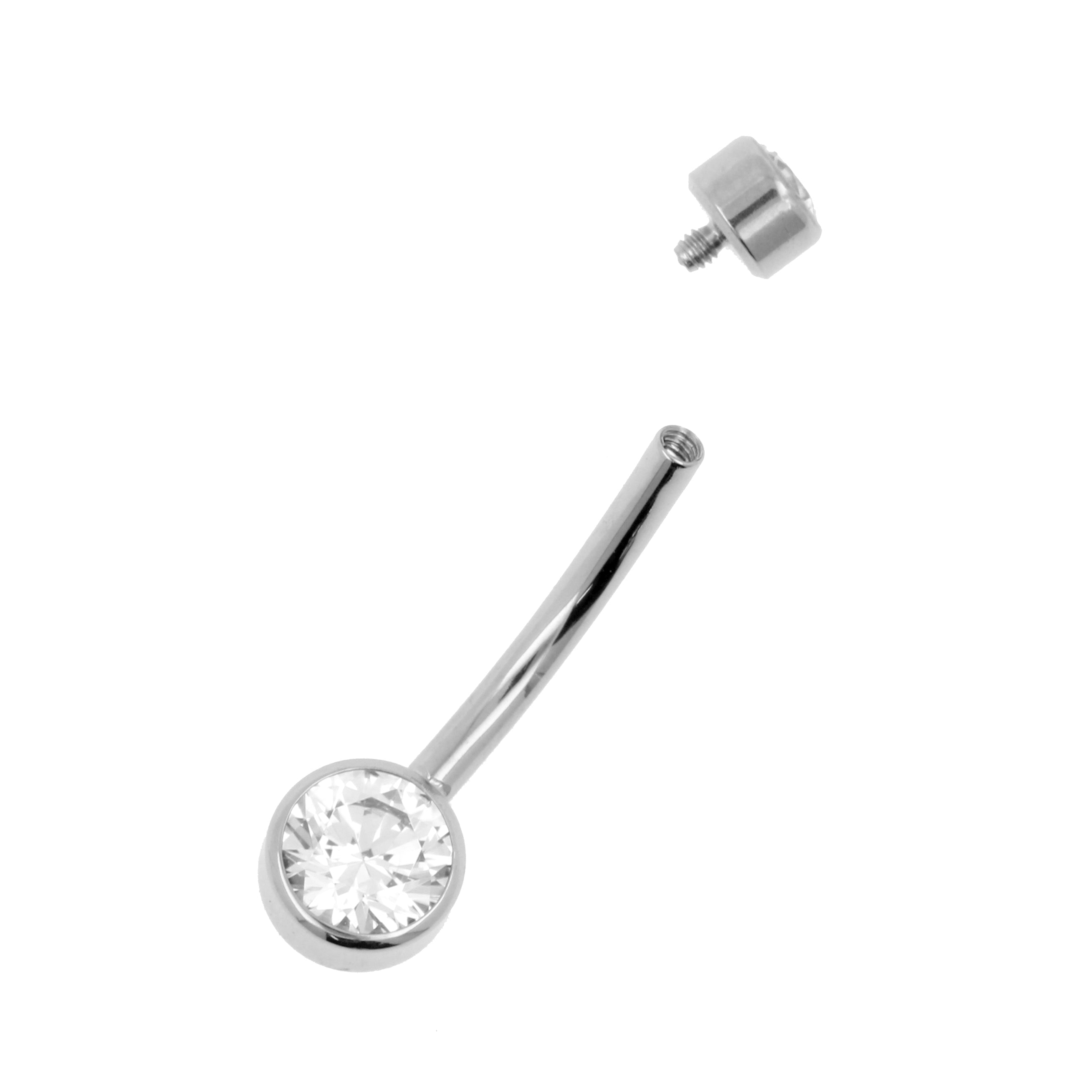 Titanium Navelpiercing Met Zirkonia Clear