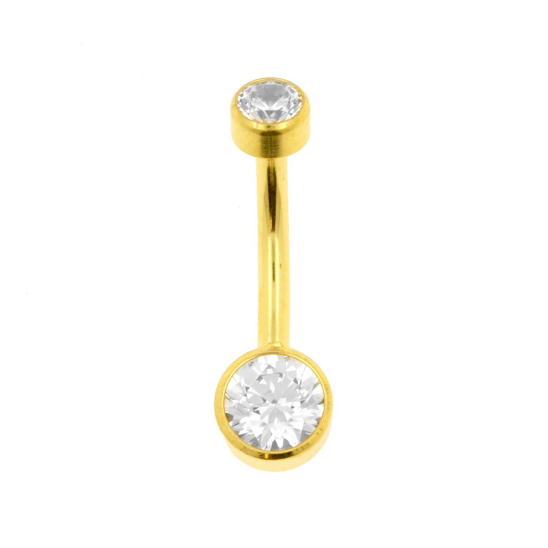 Titanium Navelpiercing Met Zirkonia Clear