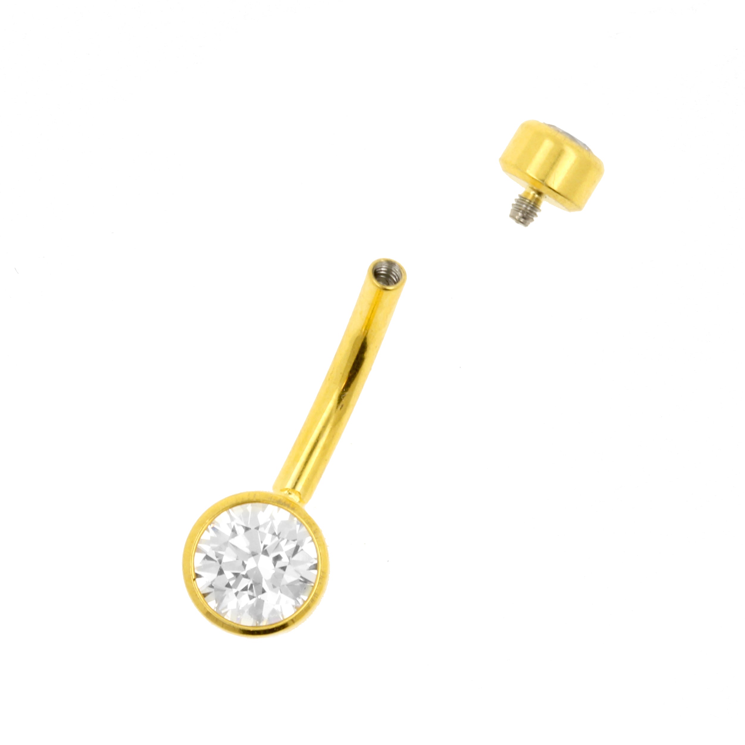Titanium Navelpiercing Met Zirkonia Clear