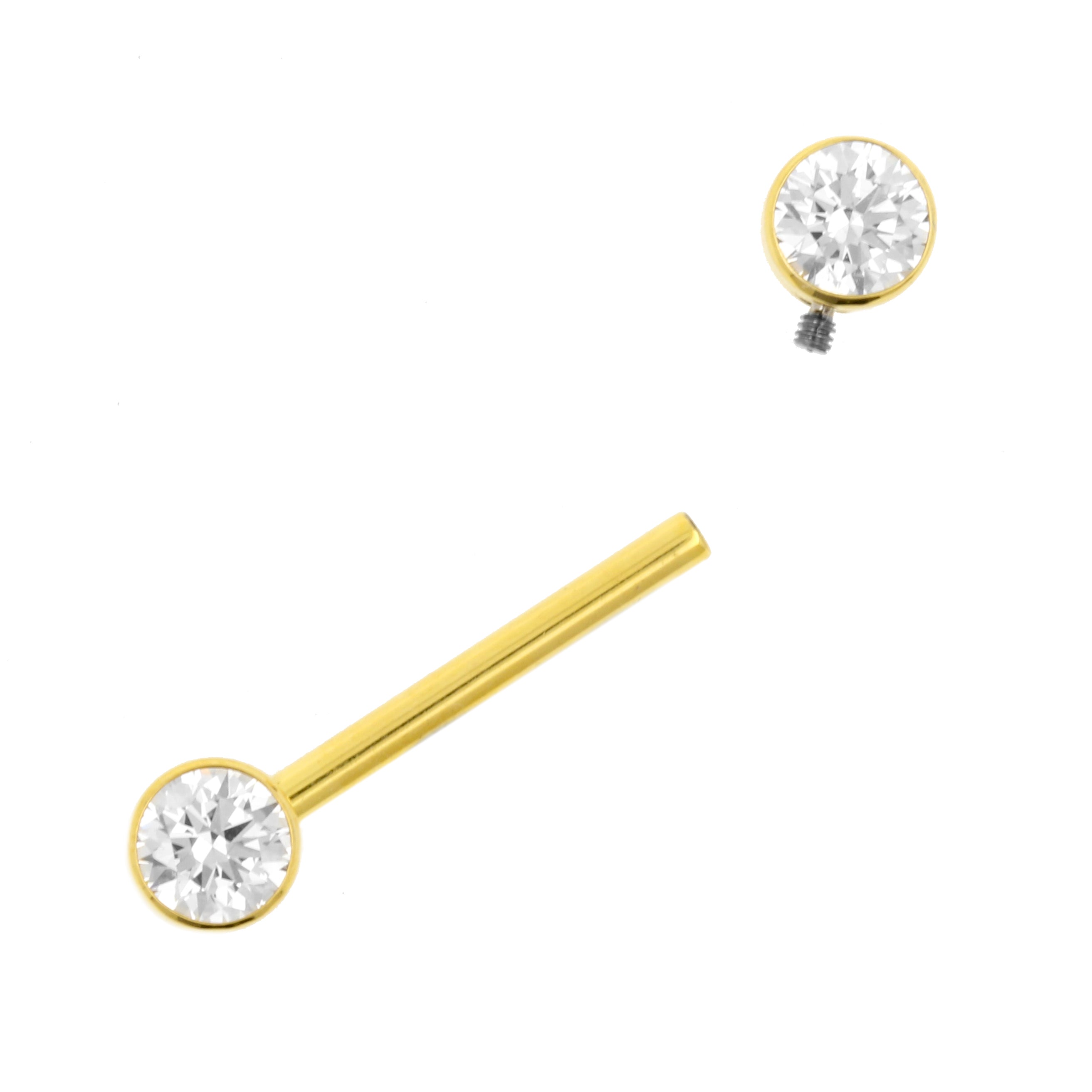 Titanium Tepel Barbell Met Zirkonia - 5 mm Clear
